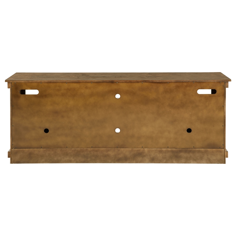 Pemberly Row 70-inch TV Stand Media Console in Distressed Brown