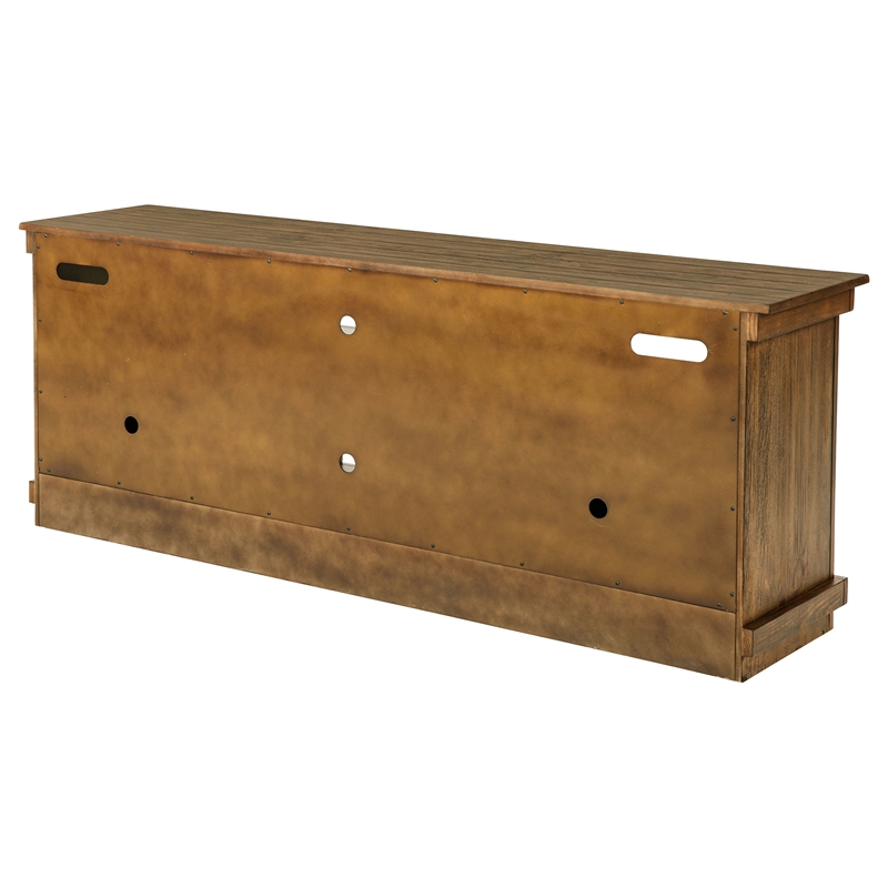Pemberly Row 70-inch TV Stand Media Console in Distressed Brown