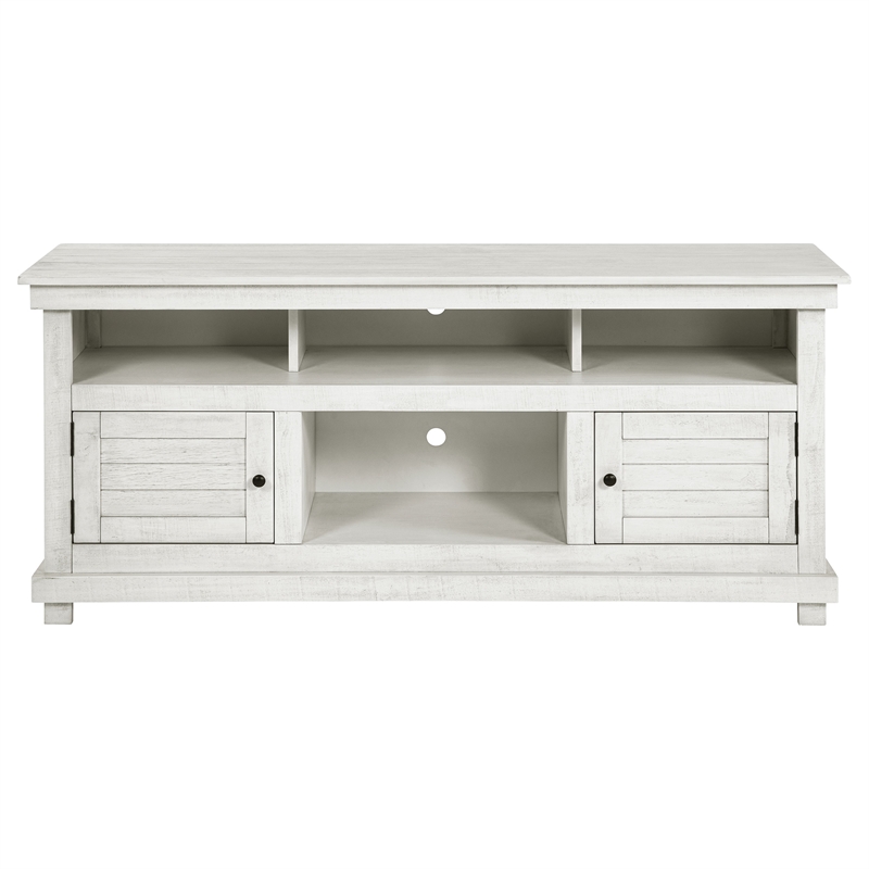 Pemberly Row 60-inch TV Stand Media Console in Distressed White