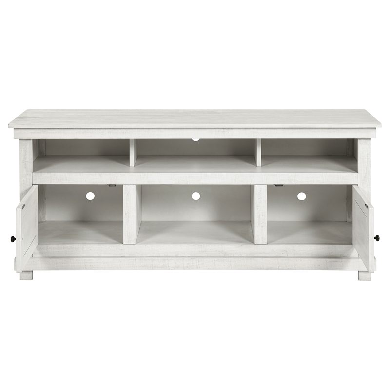Pemberly Row 60-inch TV Stand Media Console in Distressed White