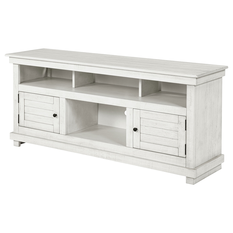 Pemberly Row 60-inch TV Stand Media Console in Distressed White