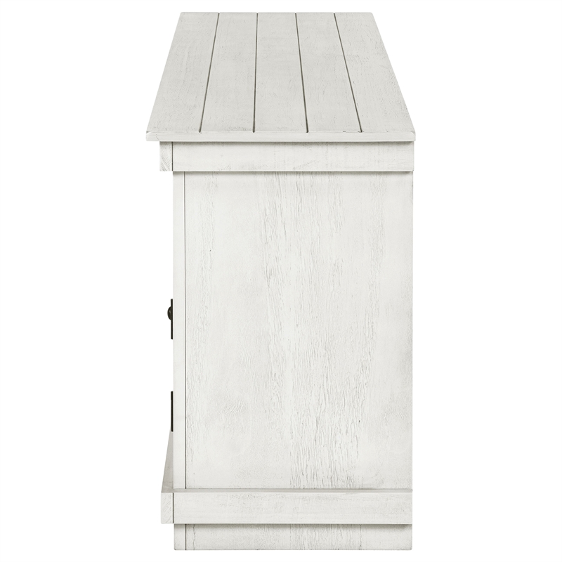 Pemberly Row 60-inch TV Stand Media Console in Distressed White