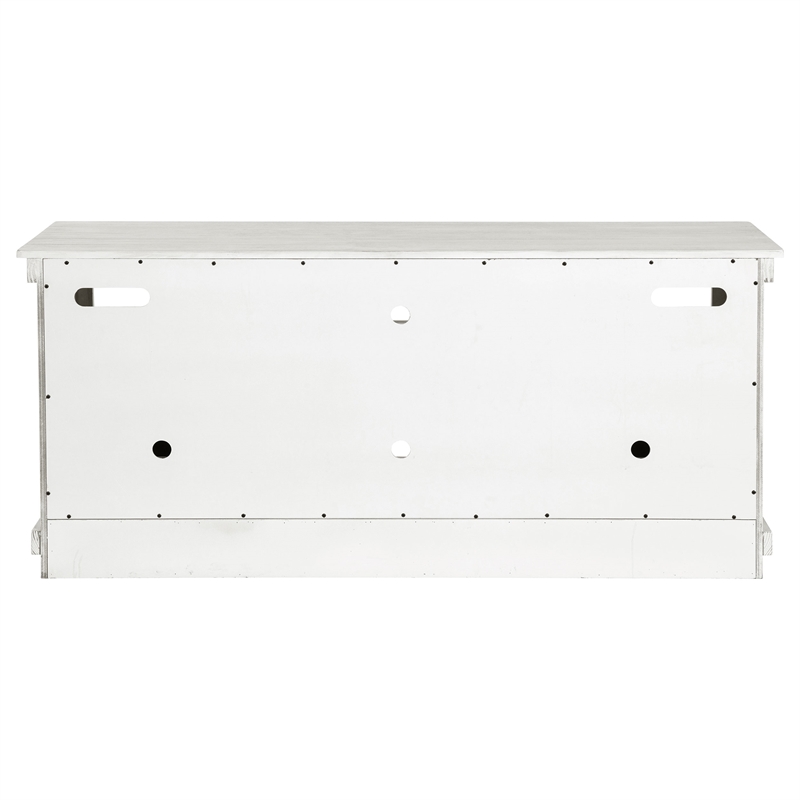 Pemberly Row 60-inch TV Stand Media Console in Distressed White