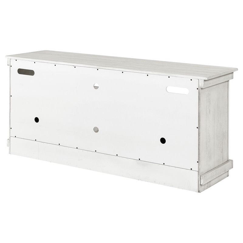 Pemberly Row 60-inch TV Stand Media Console in Distressed White