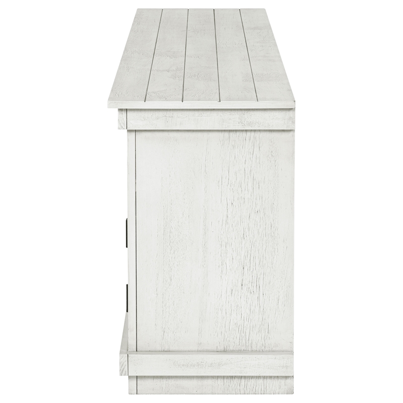 Pemberly Row 70-inch TV Stand Media Console in Distressed White