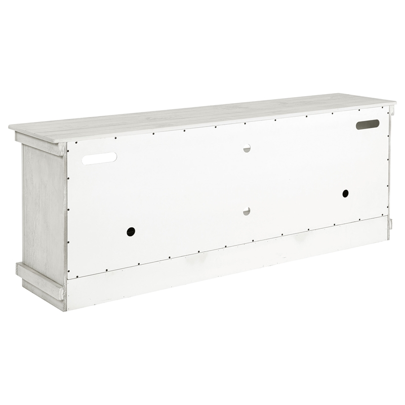 Pemberly Row 70-inch TV Stand Media Console in Distressed White