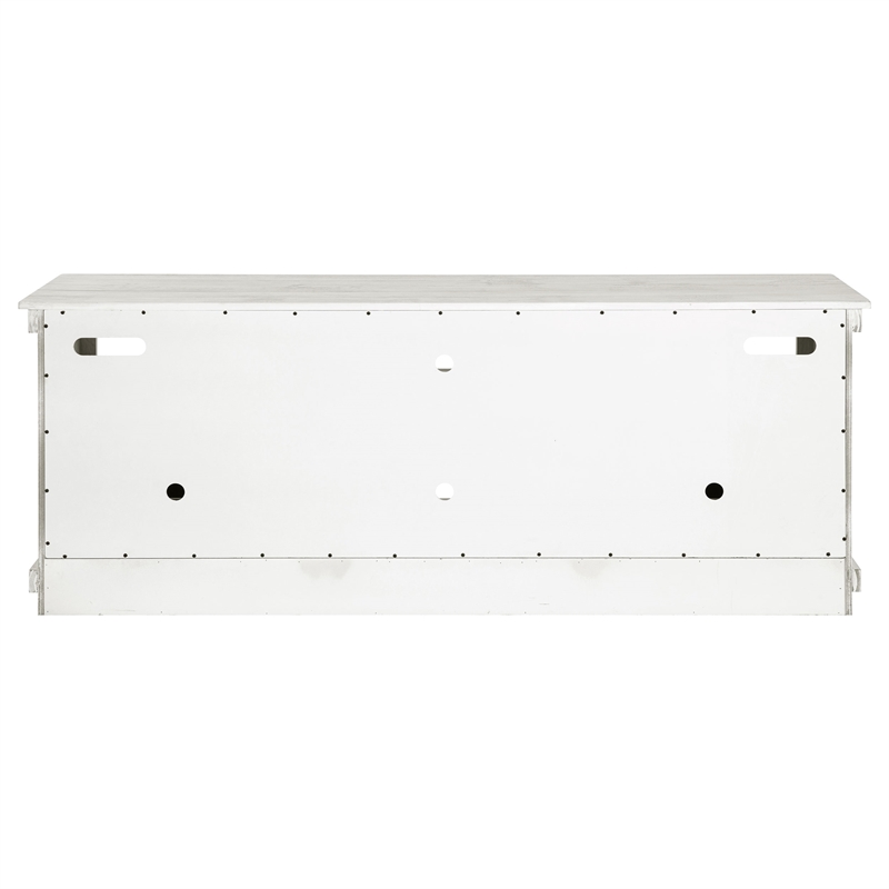 Pemberly Row 70-inch TV Stand Media Console in Distressed White
