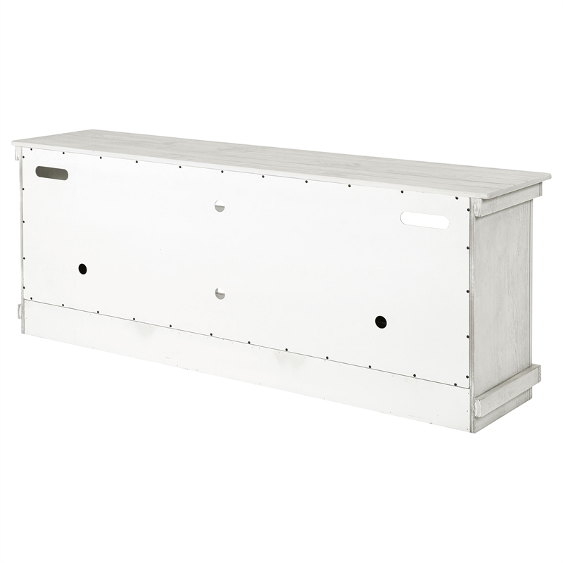 Pemberly Row 70-inch TV Stand Media Console in Distressed White