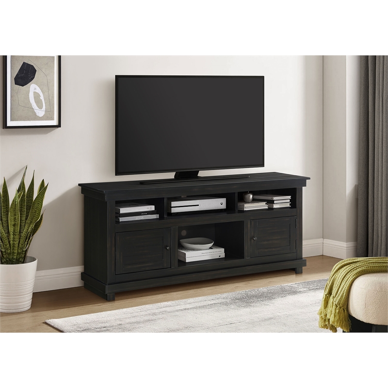Pemberly Row 60-inch TV Stand Media Console in Distressed Java