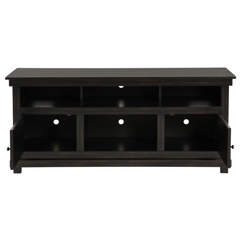 Pemberly Row 60-inch TV Stand Media Console in Distressed Java