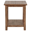 Pemberly Row Square Wood End Table with Shelf in Distressed Brown
