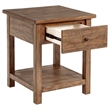 Pemberly Row 1-drawer Wood End Table with Shelf in Distressed Brown