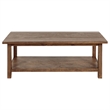 Pemberly Row Rectangular Wood Coffee Table with Shelf in Distressed Brown