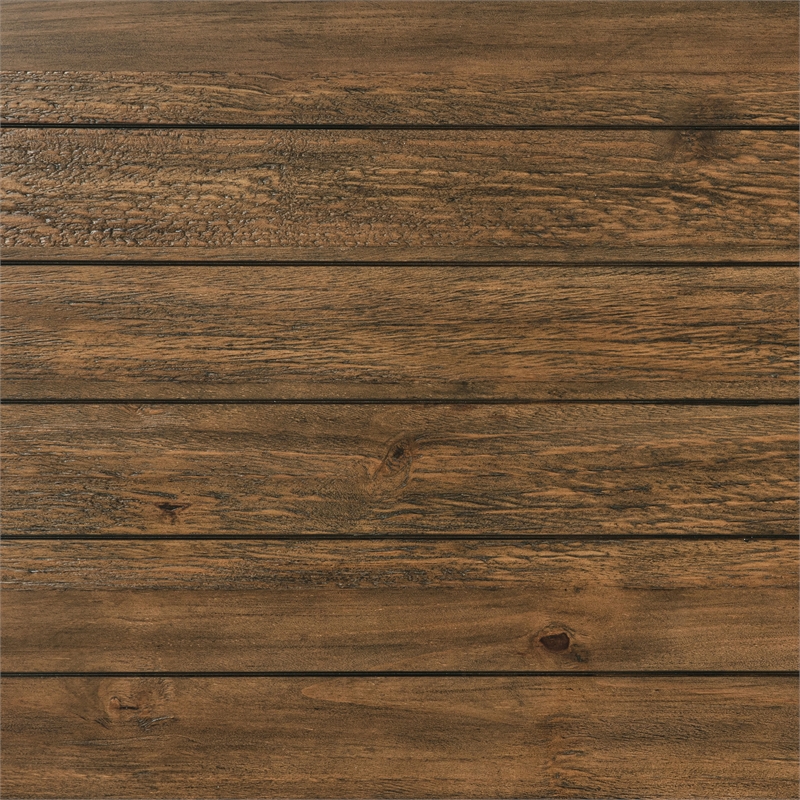 Pemberly Row Rectangular Wood Coffee Table with Shelf in Distressed Brown