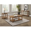 Pemberly Row Rectangular Wood Coffee Table with Shelf in Distressed Brown
