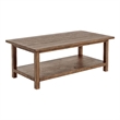 Pemberly Row Rectangular Wood Coffee Table with Shelf in Distressed Brown