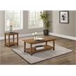 Pemberly Row 2-piece Coffee and End Table Set in Distressed Brown