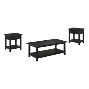 Pemberly Row 3-piece Coffee and 1-drawer End Table Set in Java