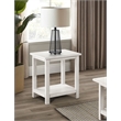 Pemberly Row Square Wood End Table with Shelf in Distressed White