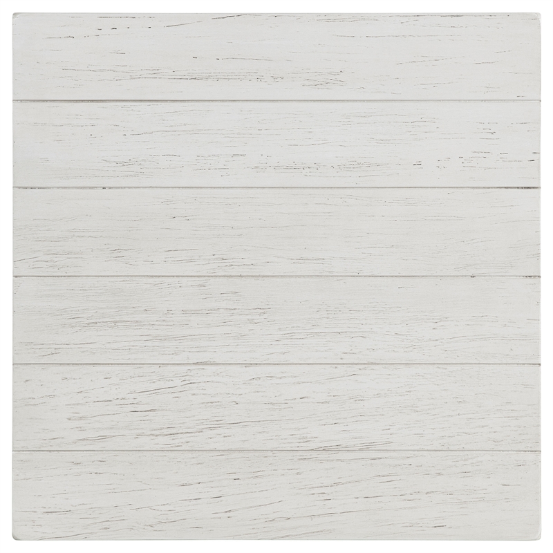 Pemberly Row Square Wood End Table with Shelf in Distressed White