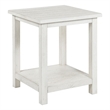 Pemberly Row Square Wood End Table with Shelf in Distressed White