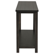 Pemberly Row Wood Entryway Sofa Console Table with Shelf in Java