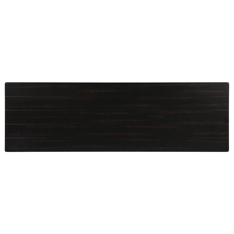 Pemberly Row Wood Entryway Sofa Console Table with Shelf in Java