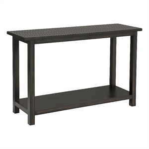 Pemberly Row Wood Entryway Sofa Console Table with Shelf in Java