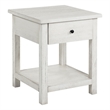 Pemberly Row 1-drawer Wood End Table with Shelf in Distressed White