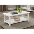 Pemberly Row Rectangular Wood Coffee Table with Shelf in Distressed White