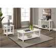 Pemberly Row Rectangular Wood Coffee Table with Shelf in Distressed White