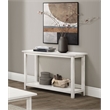 Pemberly Row Wood Entryway Sofa Console Table with Shelf in White