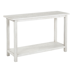 Pemberly Row Wood Entryway Sofa Console Table with Shelf in White