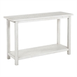 Pemberly Row Wood Entryway Sofa Console Table with Shelf in White