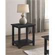 Pemberly Row Square Wood End Table with Shelf in Distressed Java