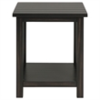 Pemberly Row Square Wood End Table with Shelf in Distressed Java