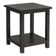 Pemberly Row Square Wood End Table with Shelf in Distressed Java
