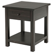 Pemberly Row 1-drawer Wood End Table with Shelf in Distressed Java