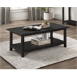 Pemberly Row Rectangular Wood Coffee Table with Shelf in Distressed Java