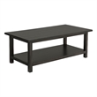 Pemberly Row Rectangular Wood Coffee Table with Shelf in Distressed Java