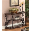 Pemberly Row Scrollwork Entryway Sofa Console Table in Deep Merlot