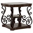 Pemberly Row 3-piece Glass Top Coffee and End Table Set in Dark Merlot
