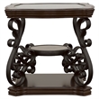 Pemberly Row 3-piece Glass Top Coffee and End Table Set in Dark Merlot