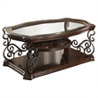 Pemberly Row 3-piece Glass Top Coffee and End Table Set in Dark Merlot