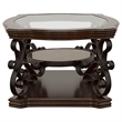 Pemberly Row 3-piece Glass Top Coffee and End Table Set in Dark Merlot