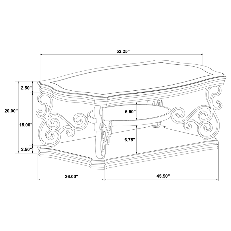 Pemberly Row 2-piece Glass Top Coffee and End Table Set in Dark Merlot