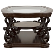 Pemberly Row 2-piece Glass Top Coffee and End Table Set in Dark Merlot