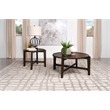 Pemberly Row 2-piece Solid Wood Coffee and End Table Set in Dark Brown