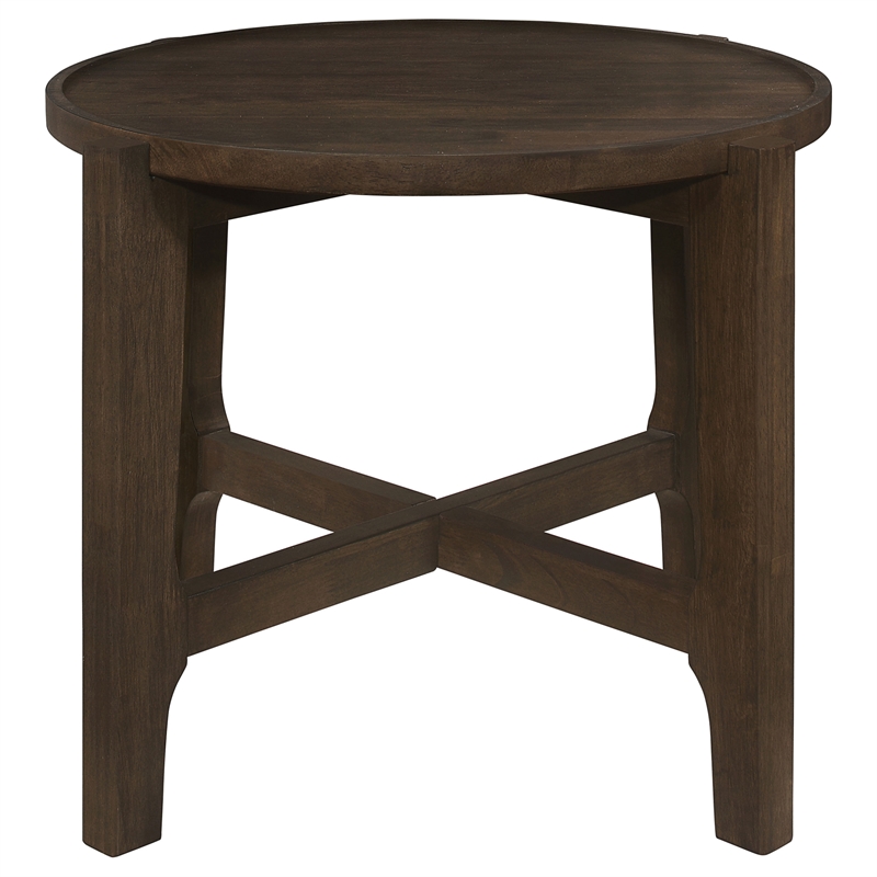 Pemberly Row 2-piece Solid Wood Coffee and End Table Set in Dark Brown
