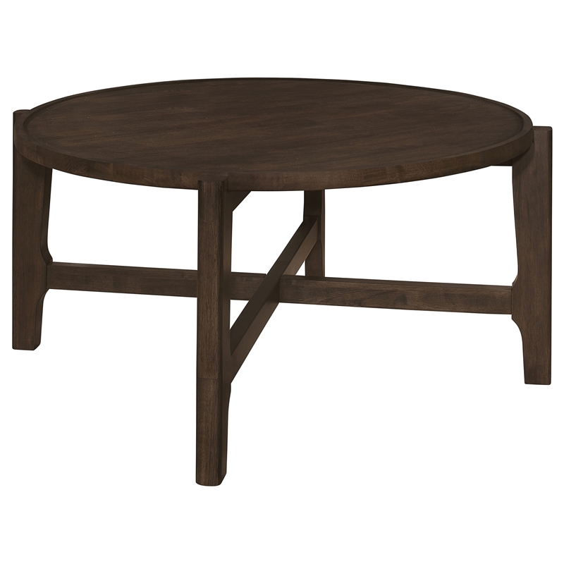Pemberly Row 2-piece Solid Wood Coffee and End Table Set in Dark Brown